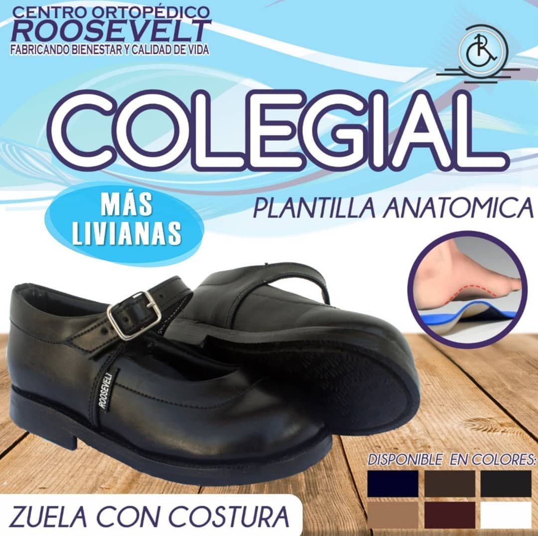 Calzado ortopédico colegial con plantilla anatómica